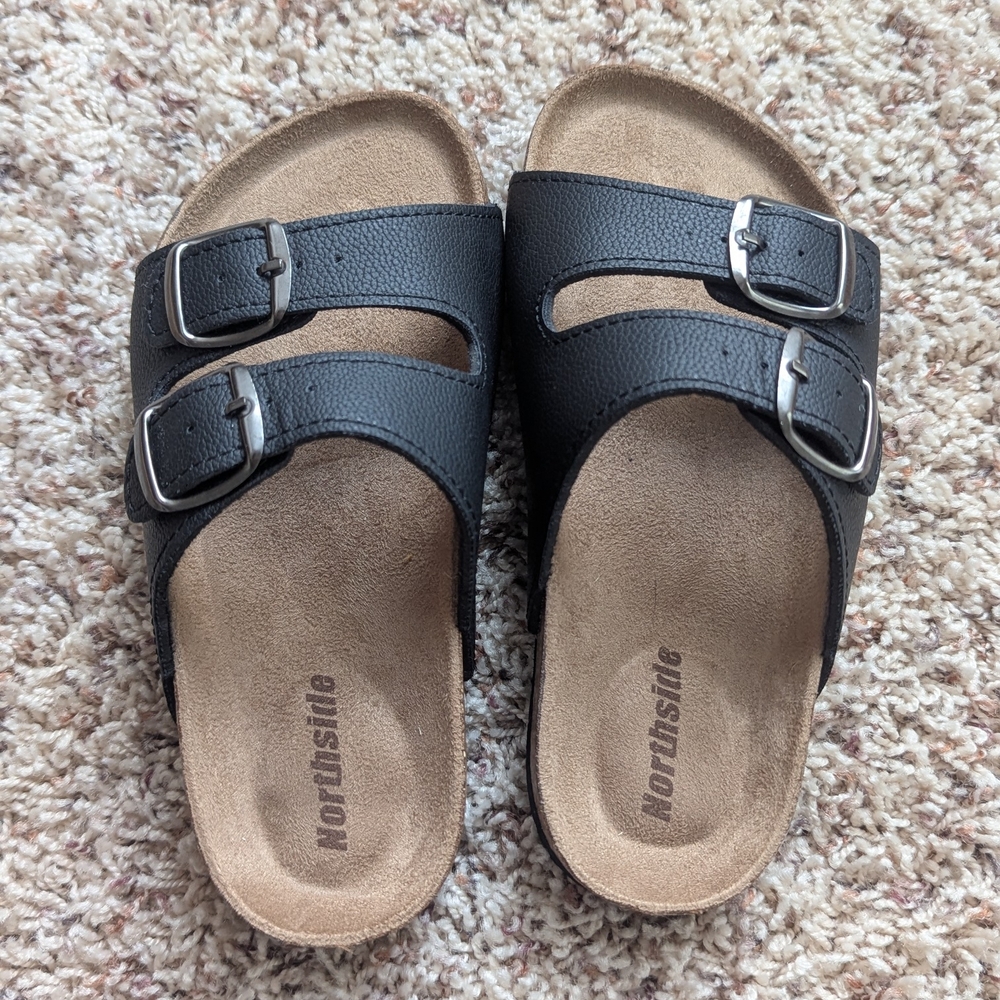 Northside Black Sandals with Buckles
